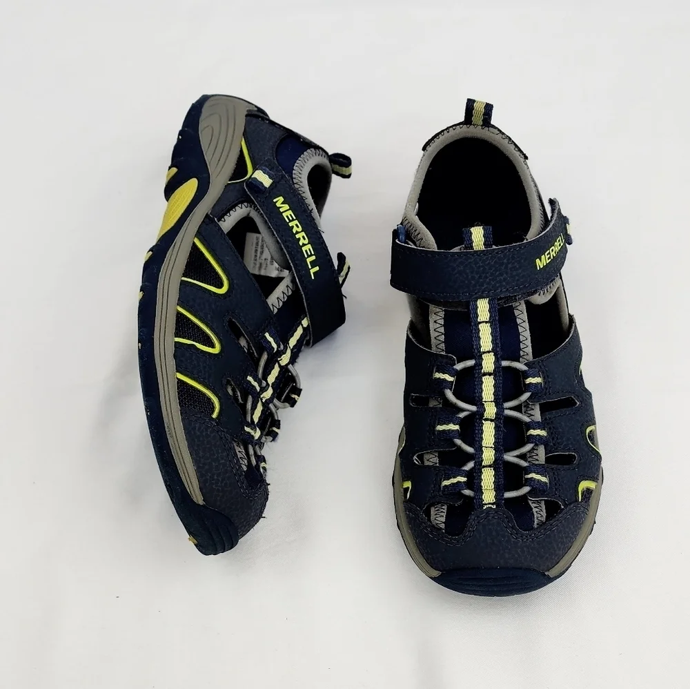 Merrell Hydro H20 Hiker Leather Blue and Lime Sandals